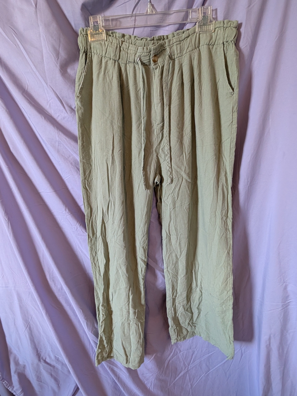 Thread & Supply Sage Green Elastic-Waist Casual Chinos